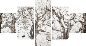 Obraz - Wzór lasu, rysunek (125x70 cm)
