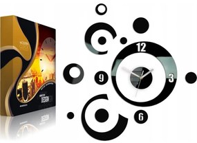 Zegar na ścianę nowoczesny naklejany ozdobne elementy cichy mechanizm loft