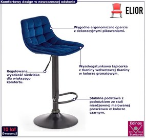 Granatowy Hoker Z Regulacją Wysokości S8-L26