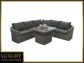 Rattanowy zestaw modułowy BORNEO LUXURY dla 5 osób (szary)