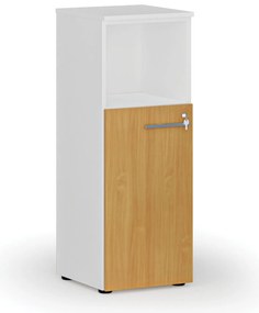 Szafa biurowa kombinowana PRIMO WHITE, 400 x 420 x 1087 mm, biały/buk