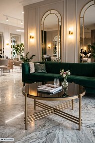 Okrągła Złota Ława W Stylu Glamour E8-D68