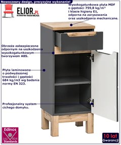 Półsłupek łazienkowy lakierowany - Dixi 4X grafit połysk