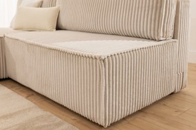 Narożnik Solvero Mini z funkcją spania lewostronny - jasny beż plusz Tilia 01