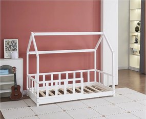 Drewniane lózko kabinowe "Charlotte" - Biale - 80 x 160 cm