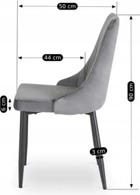 Zestaw Stół Okrągły Rozkładany HARRY 102-142 cm Dąb Artisan/Czarny i 4 Krzesła Tapicerowane BARI Szare Nowoczesne