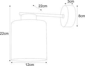 Ścienny beżowy kinkiet z czarną konstrukcją B2-W87