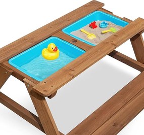 Dziecięca ławka ogrodowa z stolikiem do zabawy PLAYLAND 88x88x51 cm