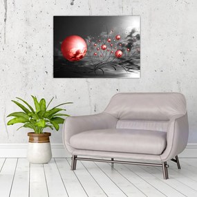 Obraz na szkle - czerwone kule (70x50 cm)