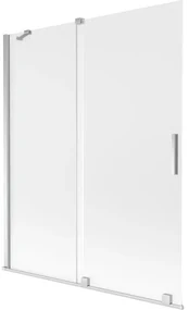 Mexen Velar parawan nawannowy 2-skrzydłowy rozsuwany 140 x 150 cm, szron, chrom - 896-140-000-31-01