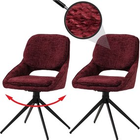 Krzesło do jadalni MCW-N73 (zestaw 2 sztuk),  bordo