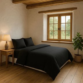 Czarna pościel jednoosobowa z prześcieradłem/3-częściowa 160x220 cm Classic – Mila Home