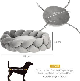 PawHut Łóżko dla psa okrągła poduszka sofa dla zwierząt domowych dla mini psów aksamit | Aosom PL