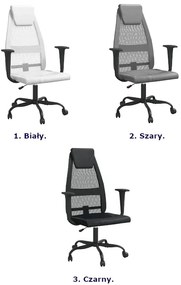 Szare wygodne krzesło do biurka z regulacją wysokości - Inavi