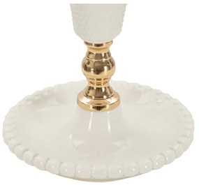 Biała lampa stołowa z tekstylnym kloszem (wysokość 45 cm) Caserta – Mauro Ferretti