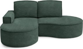 Narożnik MOLLY Lewostronny bez funkcji spania, wolnostojący tkanina ABRIAMO 09 Zielony