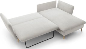 Waniliowy narożnik sztruksowy z funkcją spania D1-R94