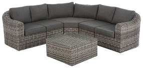 Rattanowy zestaw modułowy BORNEO LUXURY dla 6 osób (szary)