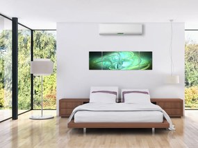Obraz zielonej abstrakcji (170x50 cm)