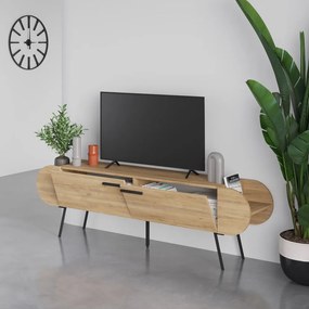 Szafka pod TV w dekorze dębu 195x57 cm Saluso – Marckeric