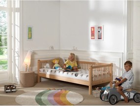 Łóżko dziecięce z litego drewna bukowego ze stelażem 90x200 cm w naturalnym kolorze Forrest – Vipack