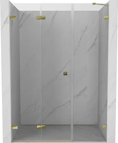 Mexen Lunar-F drzwi prysznicowe składane lewe 110 cm, transparent, złote - 836S-110-050-50-00-L