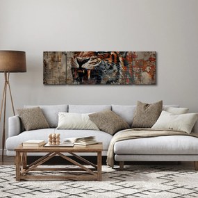 Obraz - Tygrys z cegieł (170x50 cm)