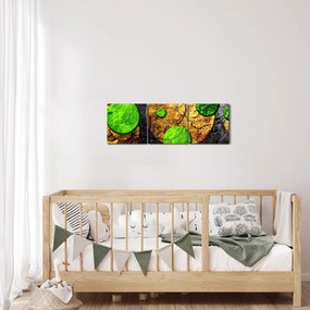 Obraz abstrakcji - Kule (z zegarem) (90x30 cm)