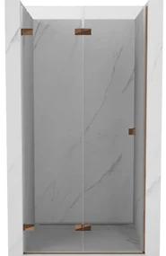 Mexen Lunar-F drzwi prysznicowe składane lewe 65 cm, transparent, różowe złoto - 836-065-000-60-00-L