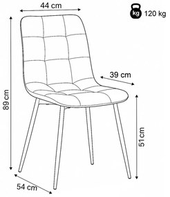 Zestaw krzeseł do jadalni CT-281 GREY4, 4 szt.