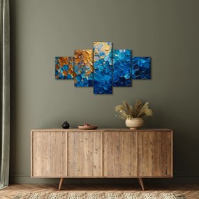 Obraz - Niebiesko-złoty obraz (125x70 cm)