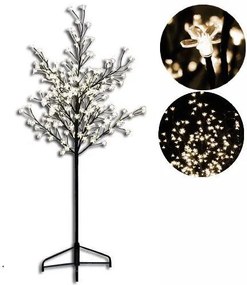 Dekoracyjne LED  drzewo z kwiatami - 1,5 m, ciepła biel