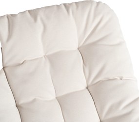 Bujany fotel na taras Aurora - bujak ogrodowy z pikowaną poduchą, beżowy