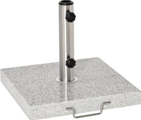 Outsunny Podstawa Parasola Ogrodowego Marmurowa Stabilna Elegancka 40x40x36cm Odporna na Warunki Pogodowe Szara | Aosom PL