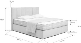 Szare łóżko kontynentalne 180x200 cm Olia Bold Line – Bonami Selection