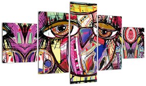 Obraz - Street art - sowa (125x70 cm)