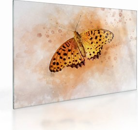 Obraz na szkle - Pomarańczowy motyl, akwarela (70x50 cm)