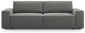 Jasnoszara aksamitna rozkładana/ze schowkiem sofa 247 cm Jodie – Micadoni