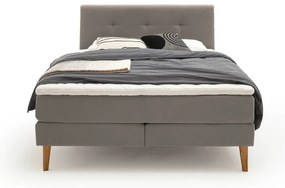 Jasnoszare łóżko boxspring 180x200 cm Stockholm – Meise Möbel