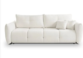 Masseno Sofa MODA z funkcją spania i pojemnikiem na pościel, Rozkładana sofa - Kremowy, SICURO 60
