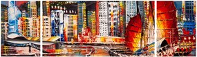 Obraz - Victoria Harbor, Hong Kong, obraz olejny (170x50 cm)