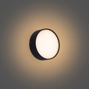 Nowoczesna lampa ścienna zewnętrzna czarna z LED IP65 - Dop