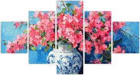 Obraz - Wazon z różowymi kwiatami (125x70 cm)