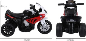 HOMCOM motorek elektryczny BMW 3 koła czerwony z akumulatorem dla maluchów 18-36 miesięcy zabawka | Aosom PL