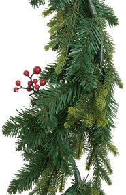 Girlanda świąteczna, choinka z jagodami i szyszkami, 180 cm