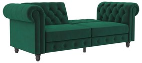 Ciemnozielona aksamitna rozkładana sofa 236 cm Felix – Støraa