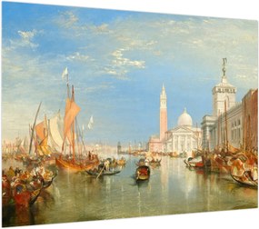 Obraz na szkle - Joseph Mallord William Turner, Venice the Dogana and San Giorgio Maggiore, reprodukcje (70x50 cm)