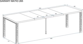 Stół Garant 265 rozkładany od 130 do 265 cm kaszmir