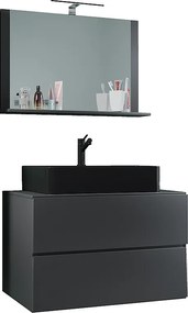 umywalka do mebli łazienkowych Lendas Antracyt W. 124 x S. 80 x G. 52 cm