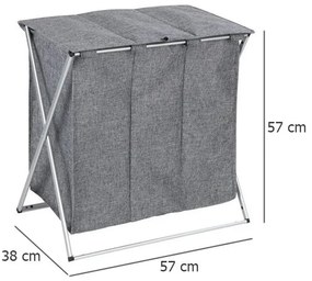 Kosz na pranie TRIO TOP,  3 komory, WENKO